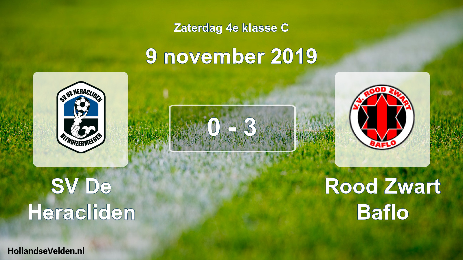 Total number of matches played: SV De Heracliden - Rood Zwart Baflo 0 - 3 (9 November 2019)