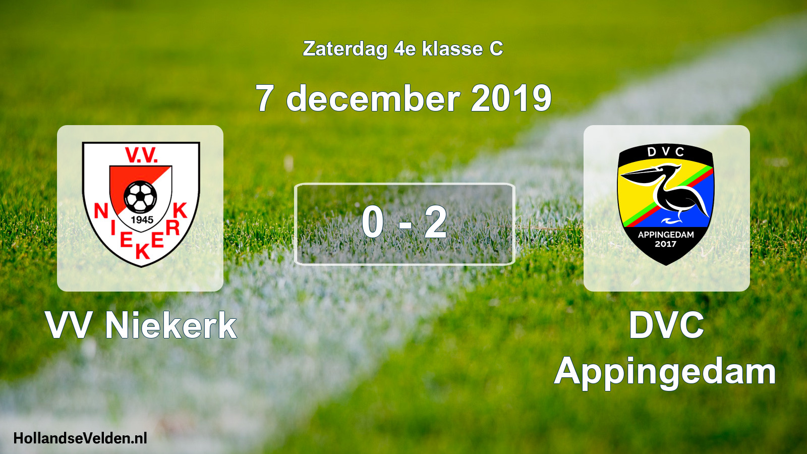 Total number of matches played: VV Niekerk - DVC Appingedam 0 - 2 (7 December 2019)
