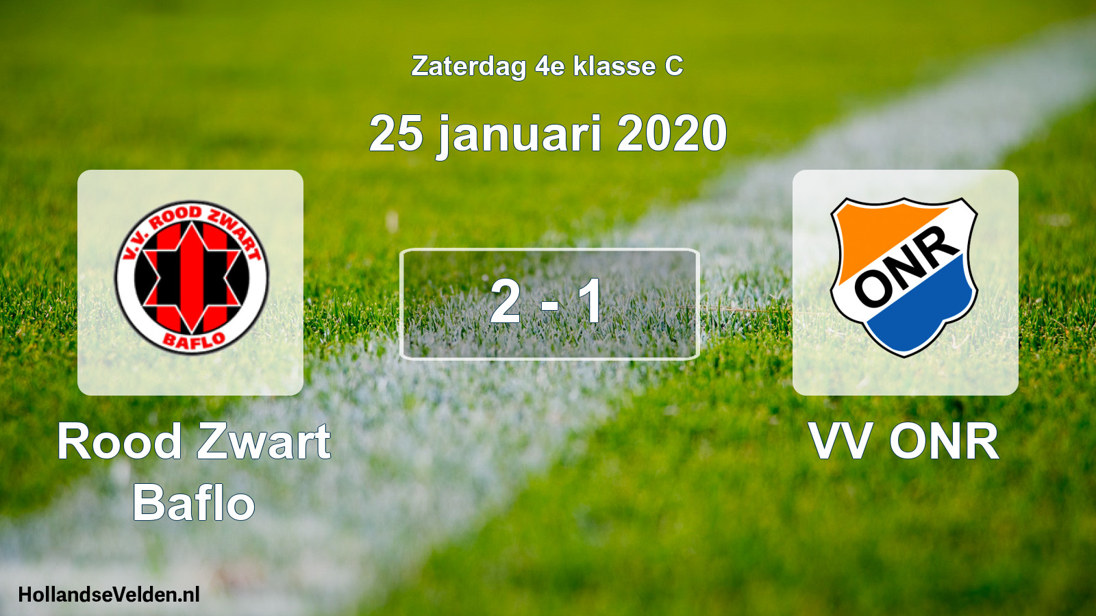 Total number of matches played: Rood Zwart Baflo - VV ONR 2 - 1 (25 January 2020)