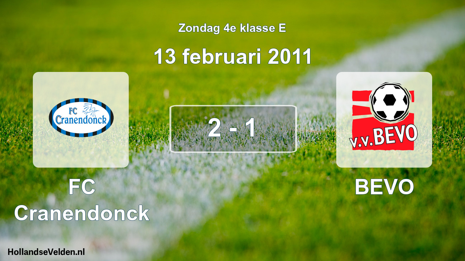 Total number of matches played: FC Cranendonck - BEVO 2 - 1 (13 February 2011)