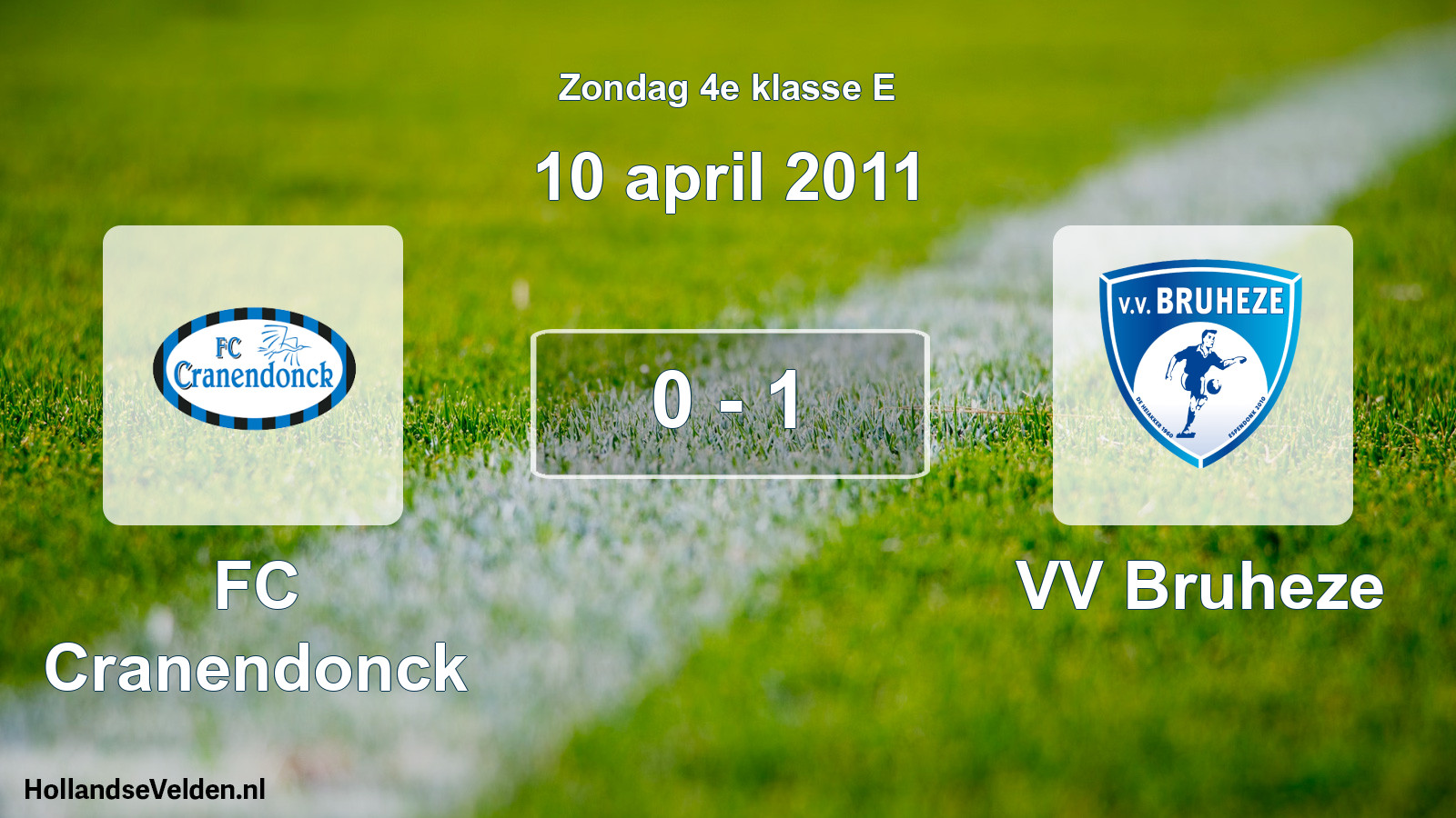 Total number of matches played: FC Cranendonck - VV Bruheze 0 - 1 (10 April 2011)