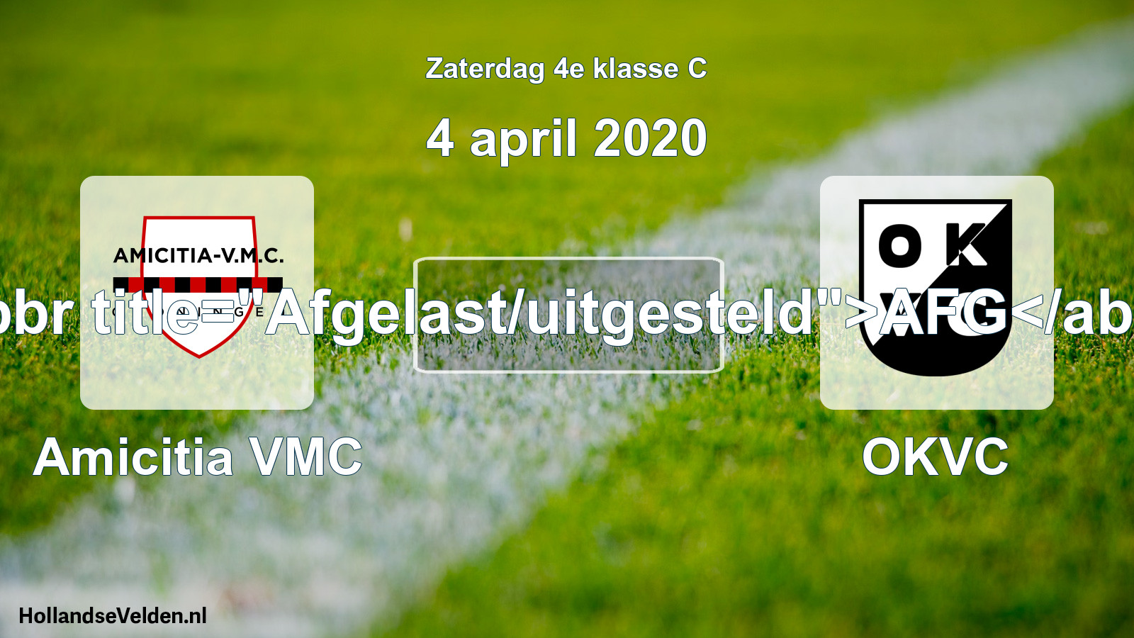 Scheduled Match: Amicitia VMC - OKVC (4 April 2020)