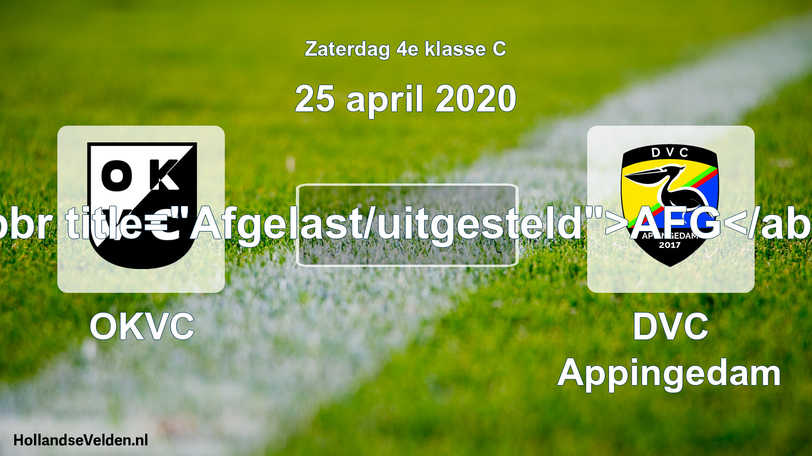 Scheduled Match: OKVC - DVC Appingedam (25 April 2020)