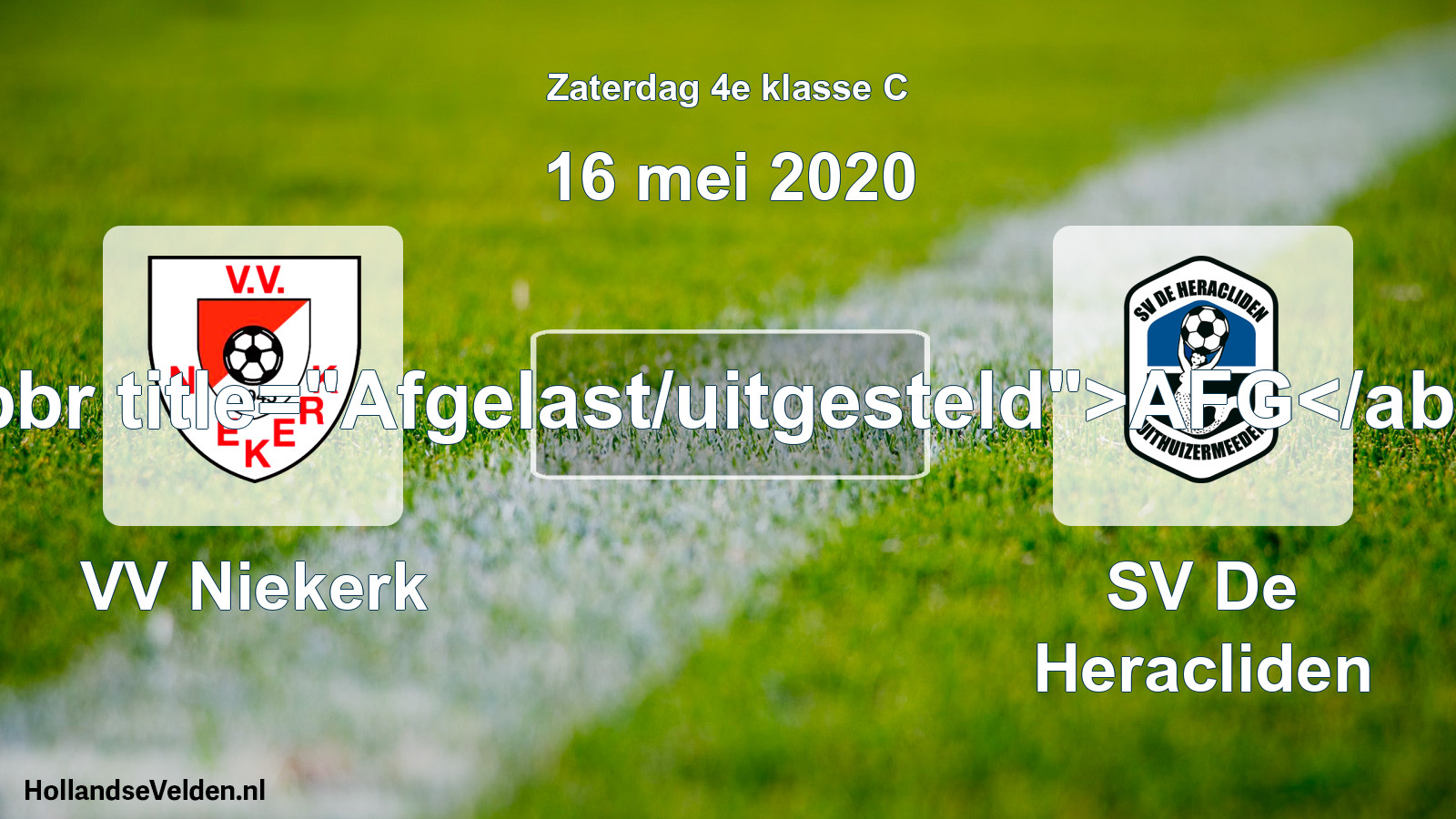 Scheduled Match: VV Niekerk - SV De Heracliden (16 May 2020)