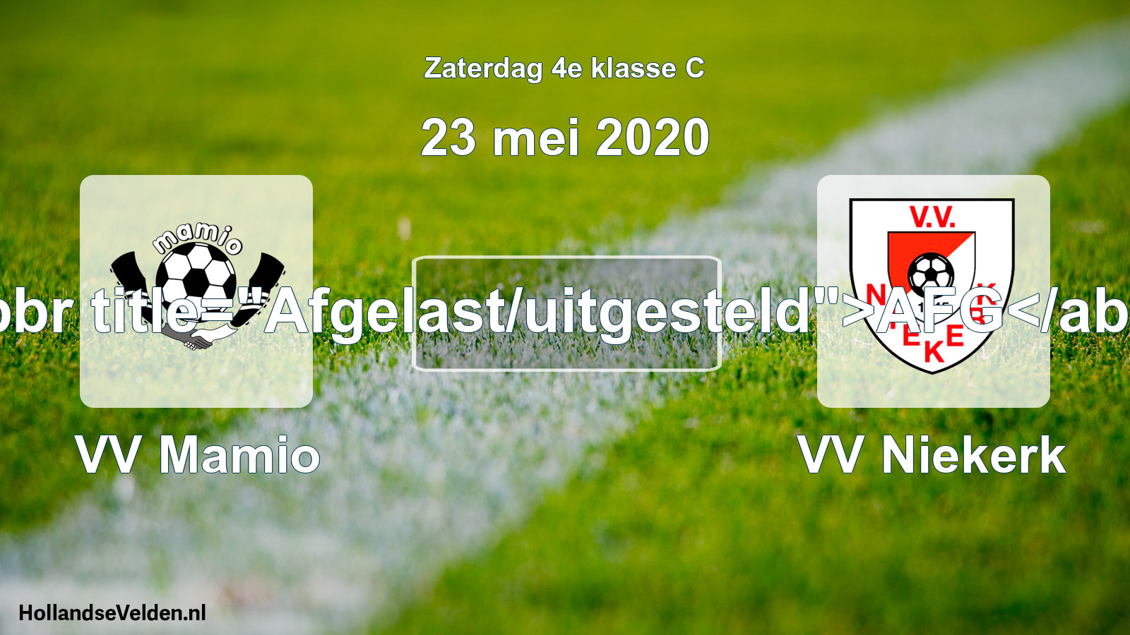Scheduled Match: VV Mamio - VV Niekerk (23 May 2020)