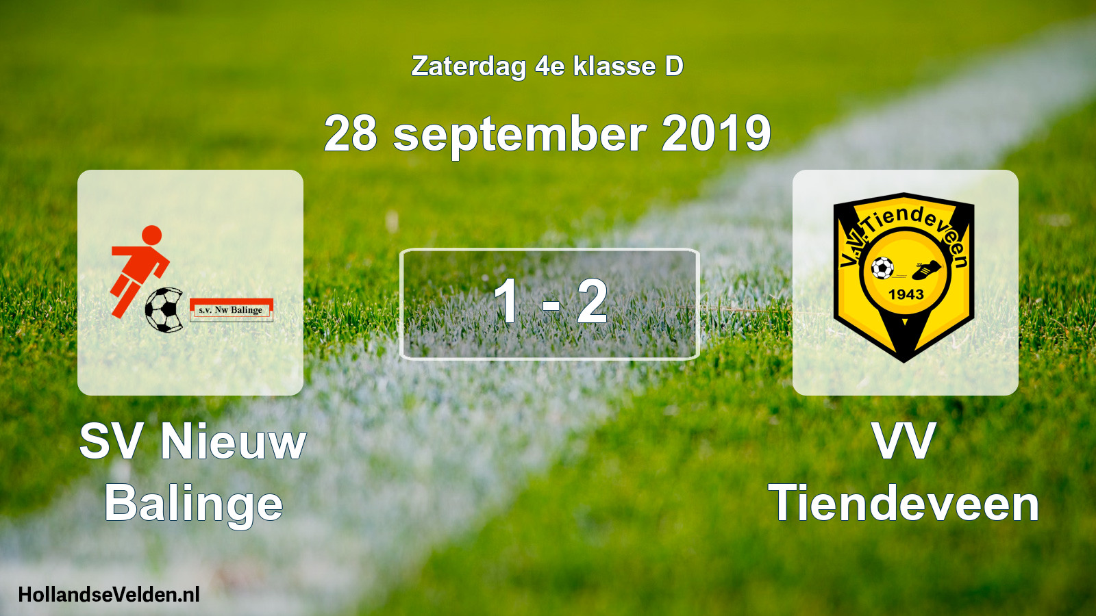 Total number of matches played: SV Nieuw Balinge - VV Tiendeveen 1 - 2 (28 September 2019)