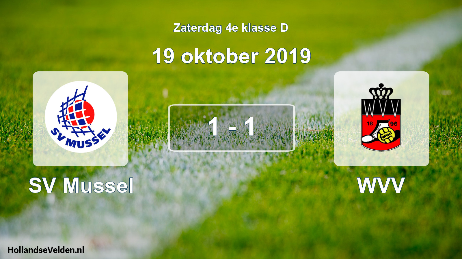 Total number of matches played: SV Mussel - WVV 1 - 1 (19 October 2019)