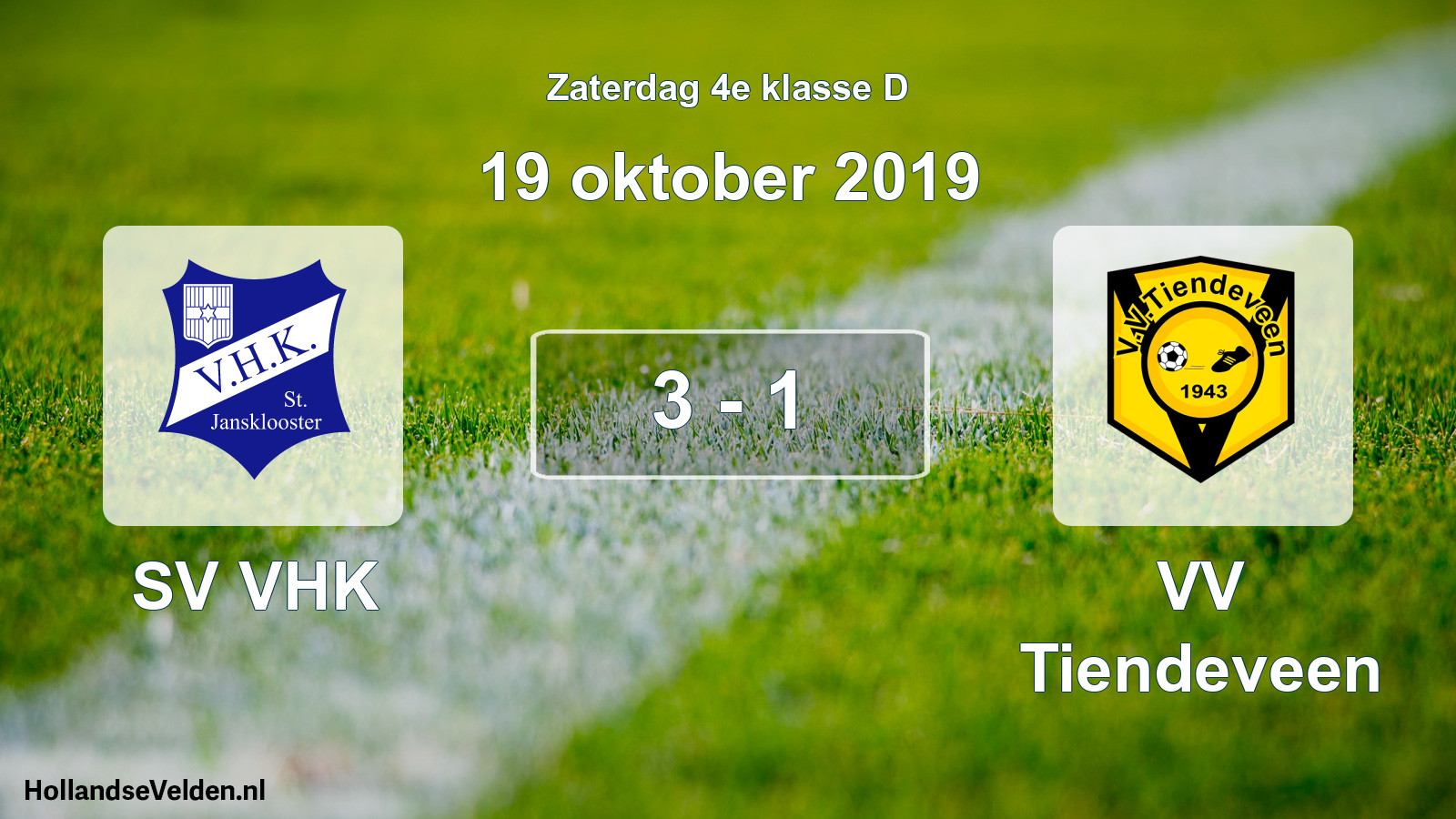 Total number of matches played: SV VHK - VV Tiendeveen 3 - 1 (19 October 2019)