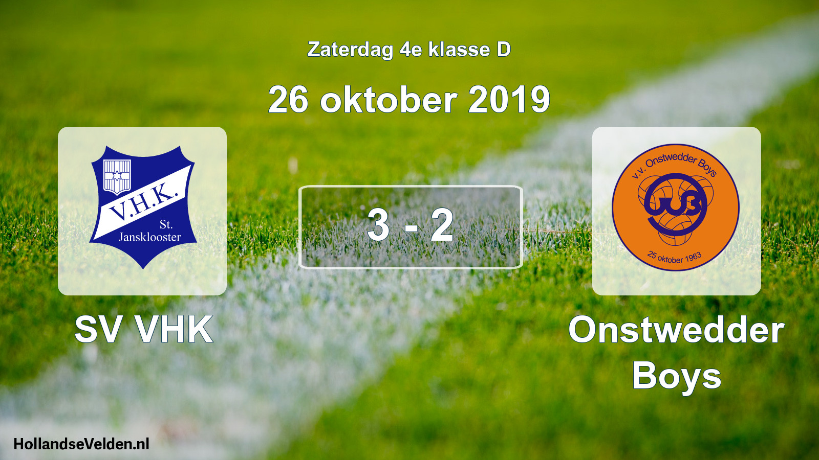 Total number of matches played: SV VHK - Onstwedder Boys 3 - 2 (26 October 2019)