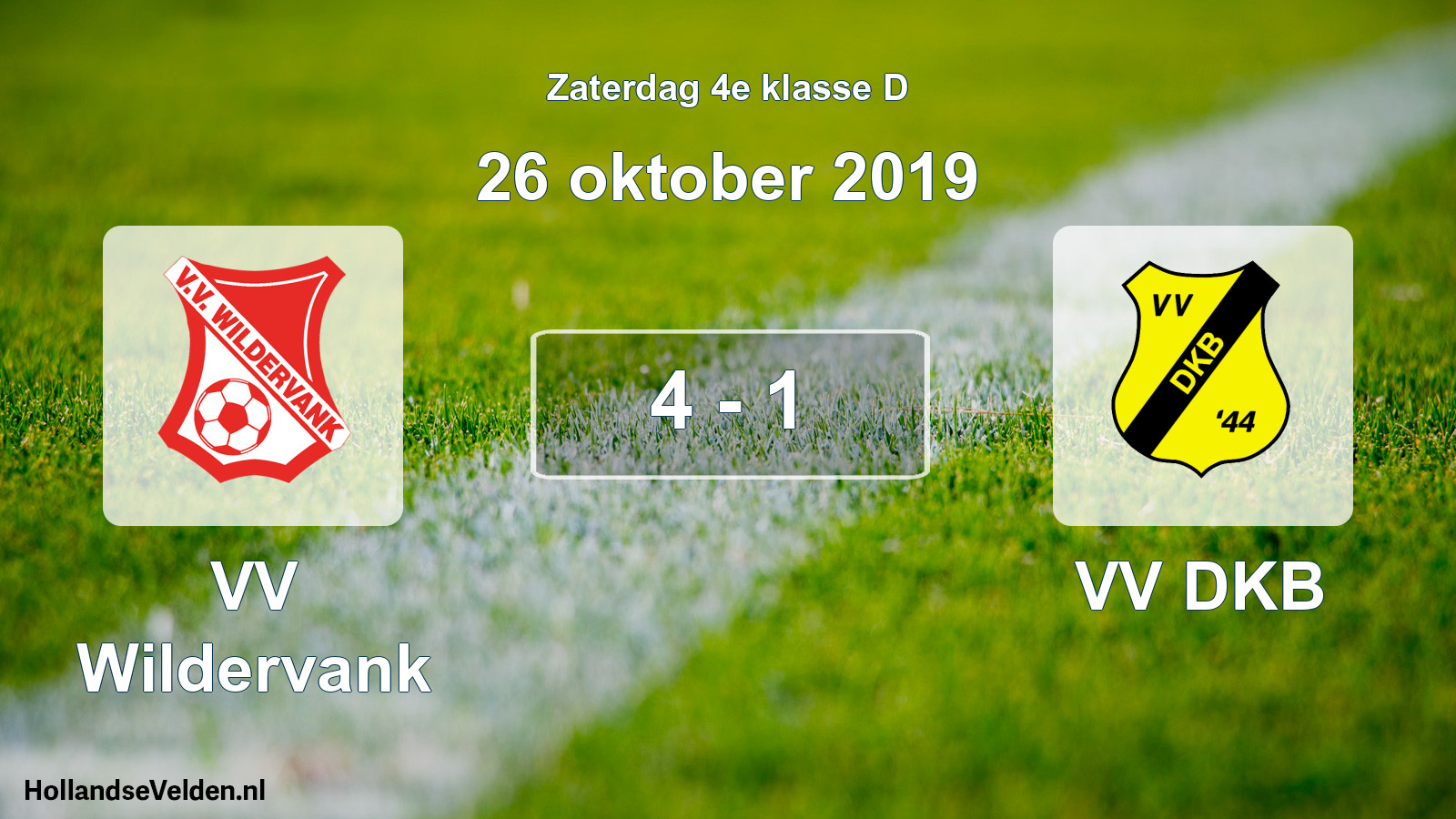 Total number of matches played: VV Wildervank - VV DKB 4 - 1 (26 October 2019)