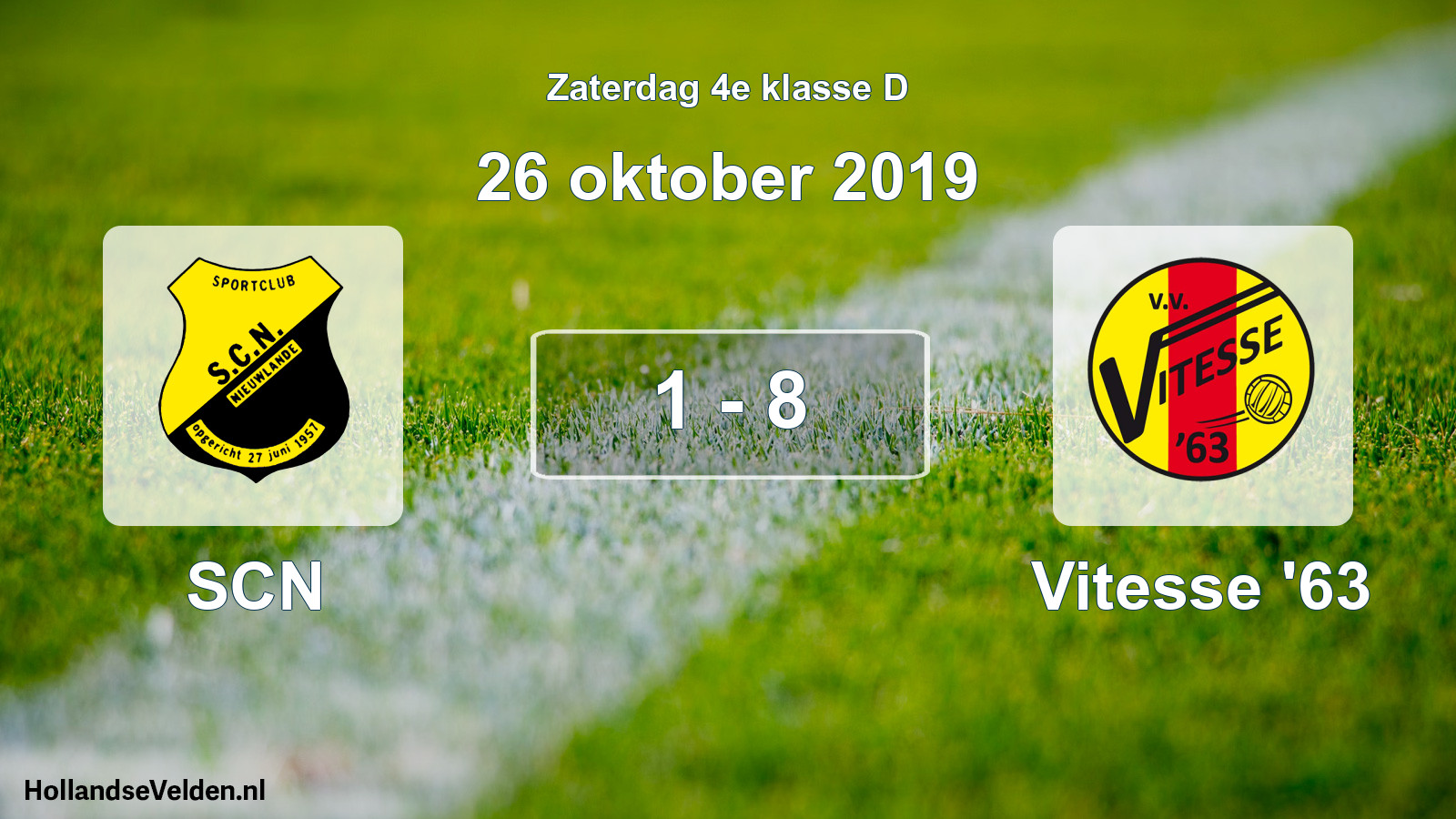 Total number of matches played: SCN - Vitesse '63 1 - 8 (26 October 2019)