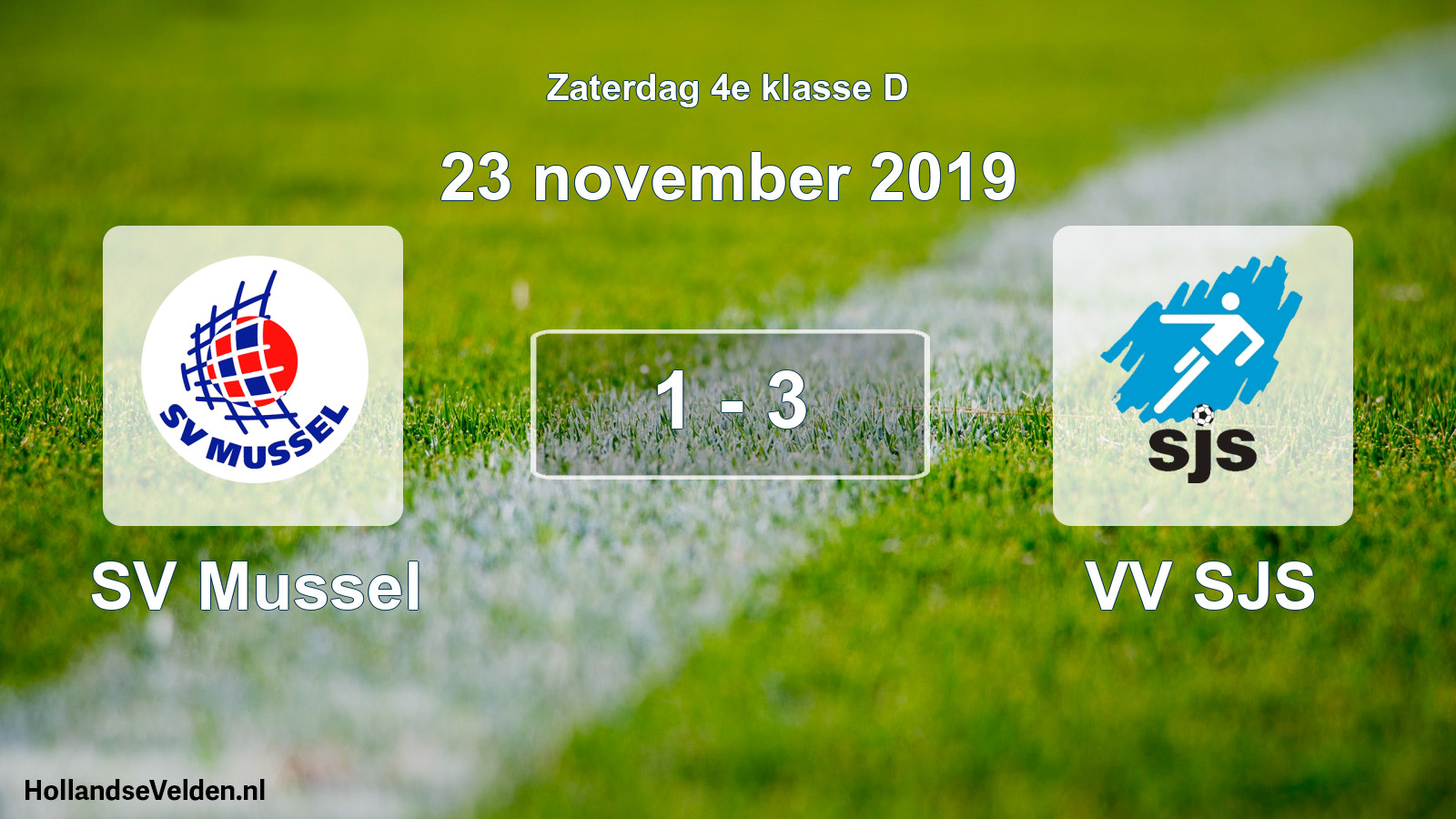 Total number of matches played: SV Mussel - VV SJS 1 - 3 (23 November 2019)