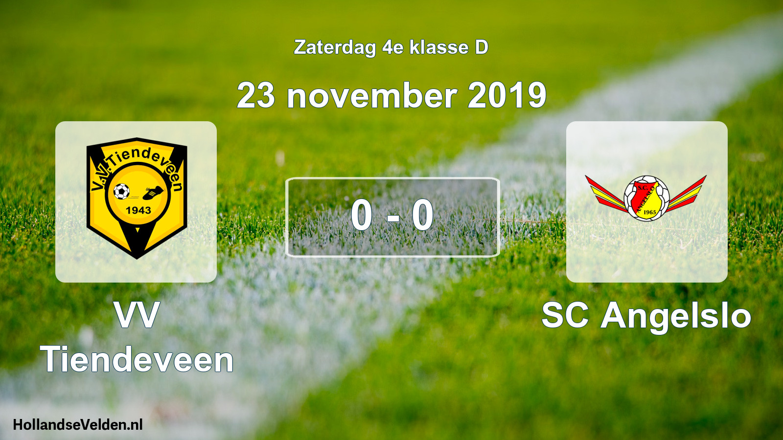 Total number of matches played: VV Tiendeveen - SC Angelslo 0 - 0 (23 November 2019)