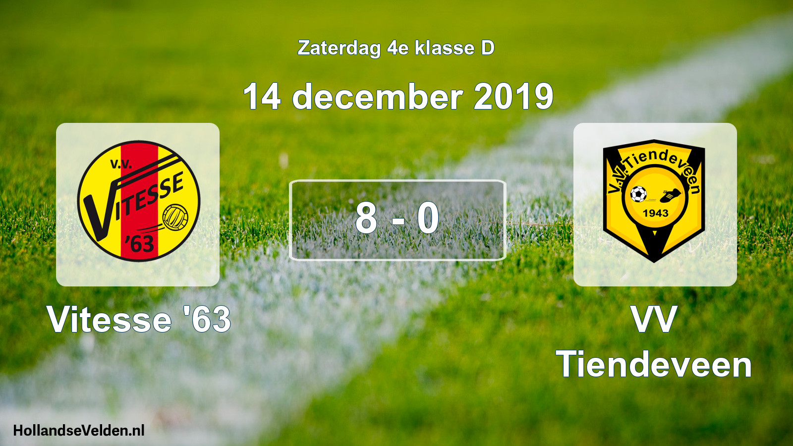 Total number of matches played: Vitesse '63 - VV Tiendeveen 8 - 0 (14 December 2019)