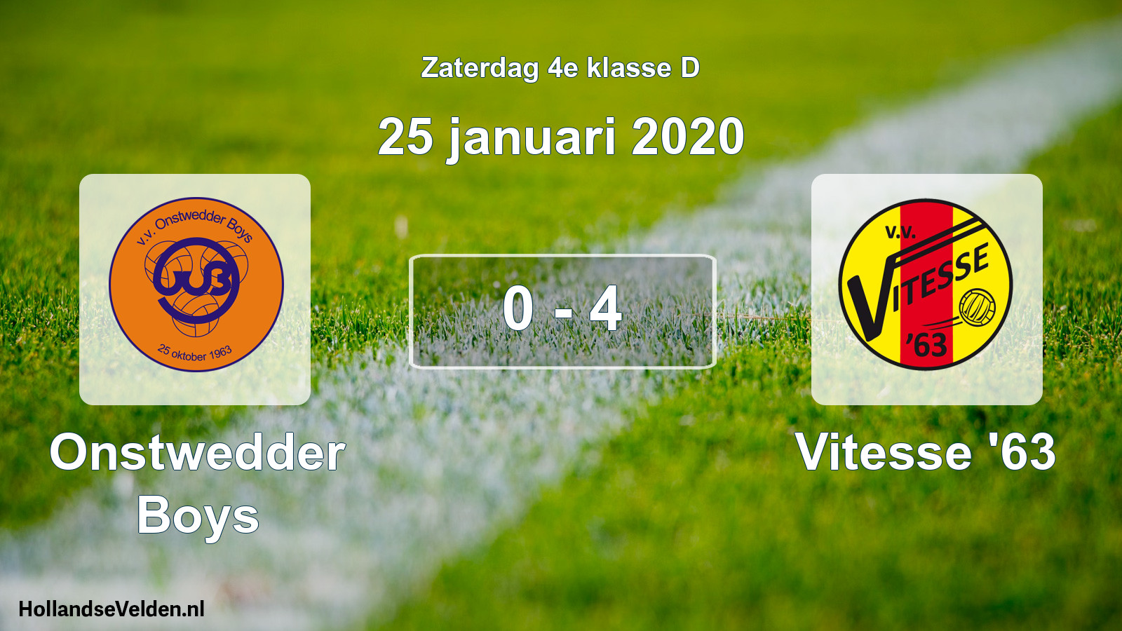 Total number of matches played: Onstwedder Boys - Vitesse '63 0 - 4 (25 January 2020)