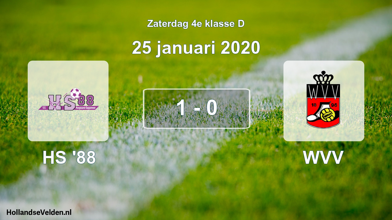 Total number of matches played: HS '88 - WVV 1 - 0 (25 January 2020)