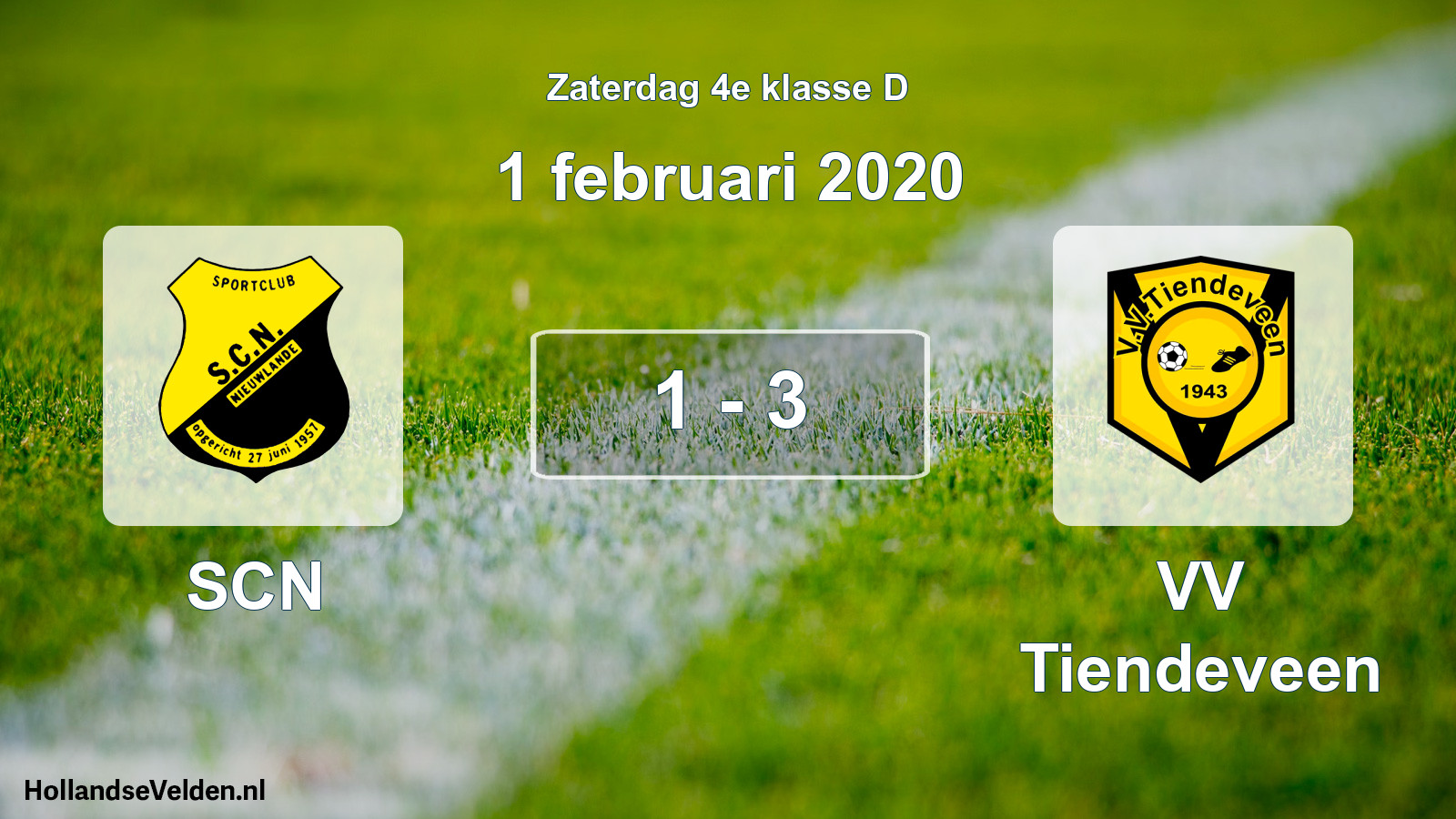 Total number of matches played: SCN - VV Tiendeveen 1 - 3 (1 February 2020)