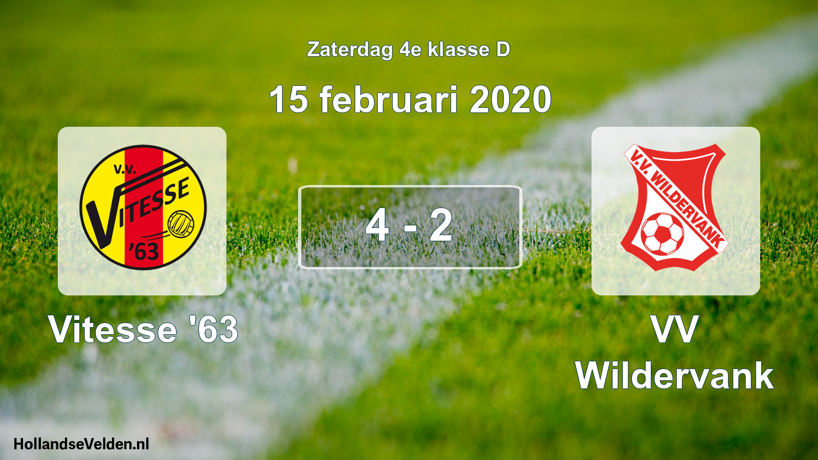 Total number of matches played: Vitesse '63 - VV Wildervank 4 - 2 (15 February 2020)