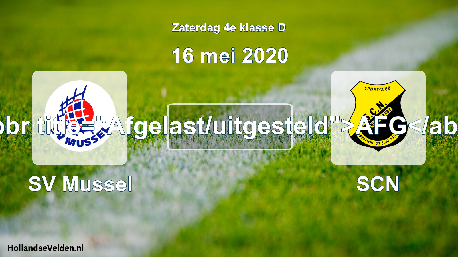 Scheduled Match: SV Mussel - SCN (16 May 2020)