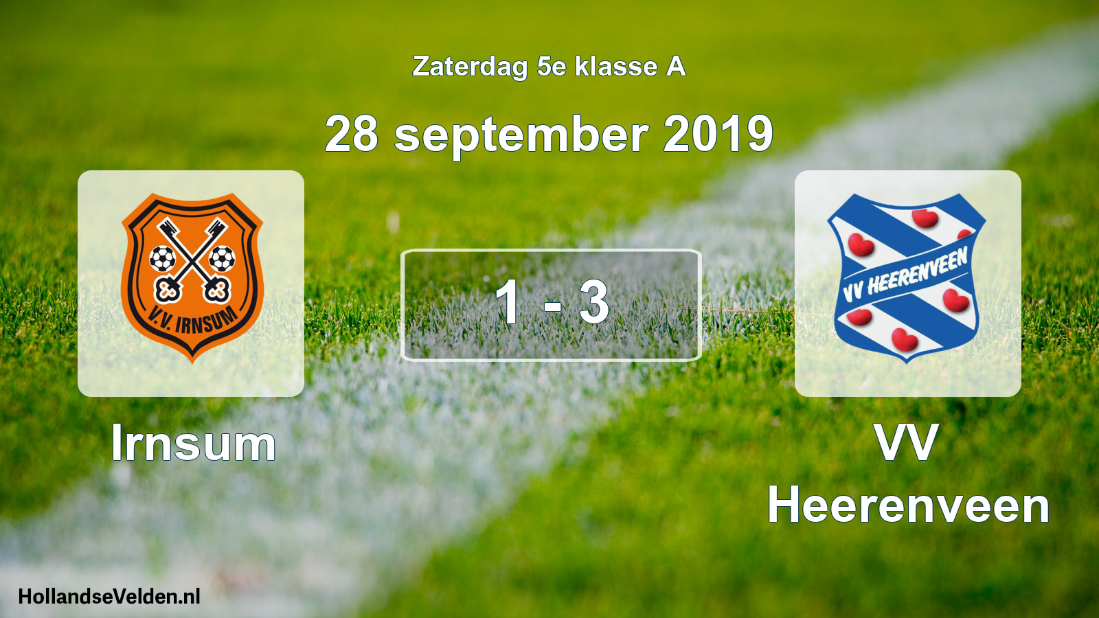 Total number of matches played: Irnsum - VV Heerenveen 1 - 3 (28 September 2019)