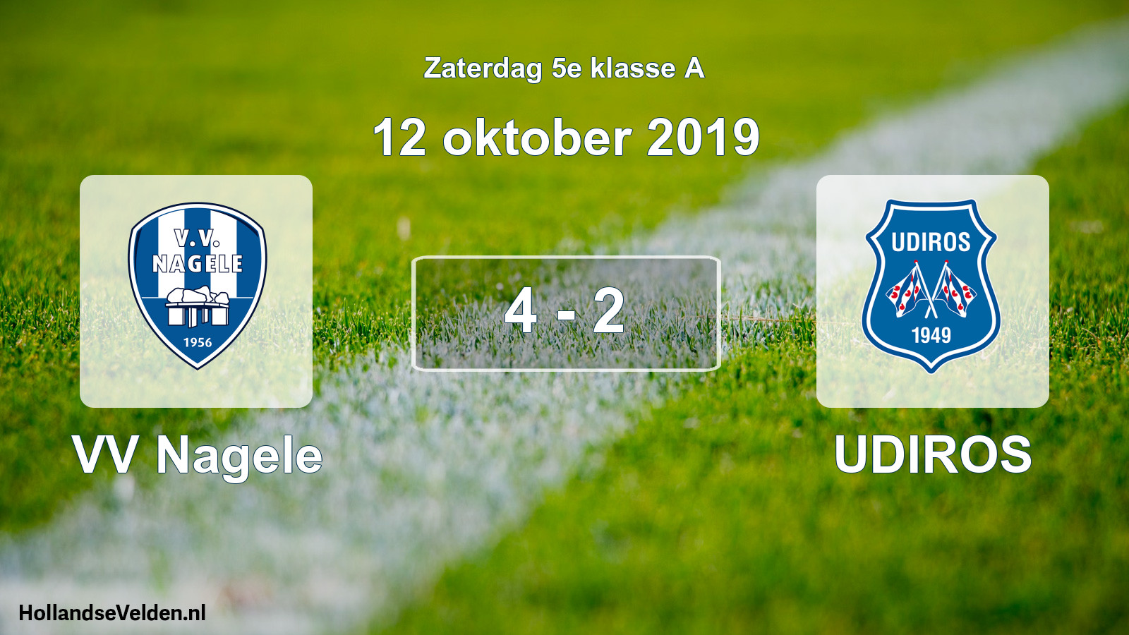 Total number of matches played: VV Nagele - UDIROS 4 - 2 (12 October 2019)