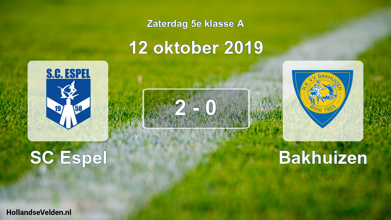 Total number of matches played: SC Espel - Bakhuizen 2 - 0 (12 October 2019)