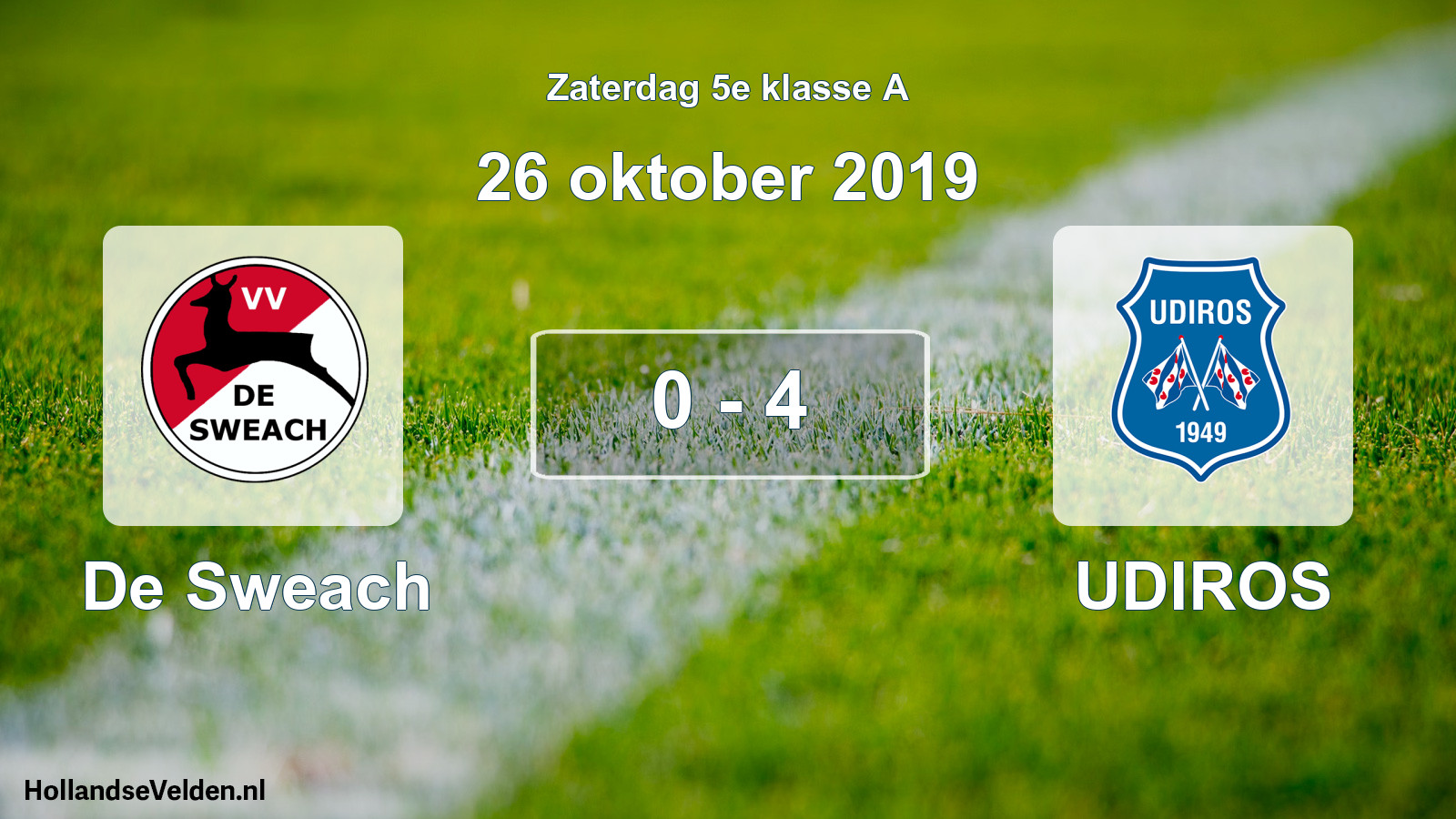 Total number of matches played: De Sweach - UDIROS 0 - 4 (26 October 2019)