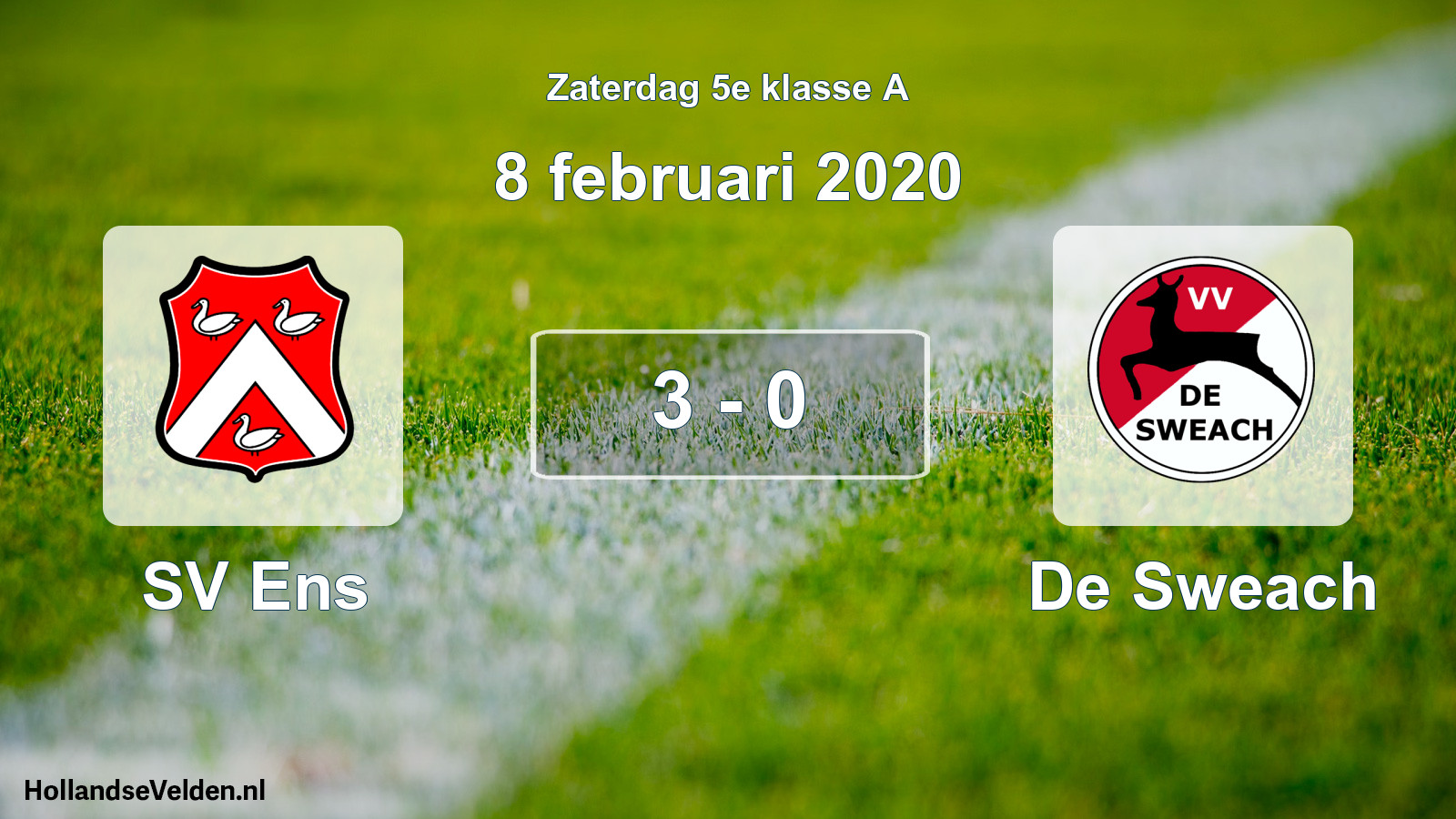 Total number of matches played: SV Ens - De Sweach 3 - 0 (8 February 2020)