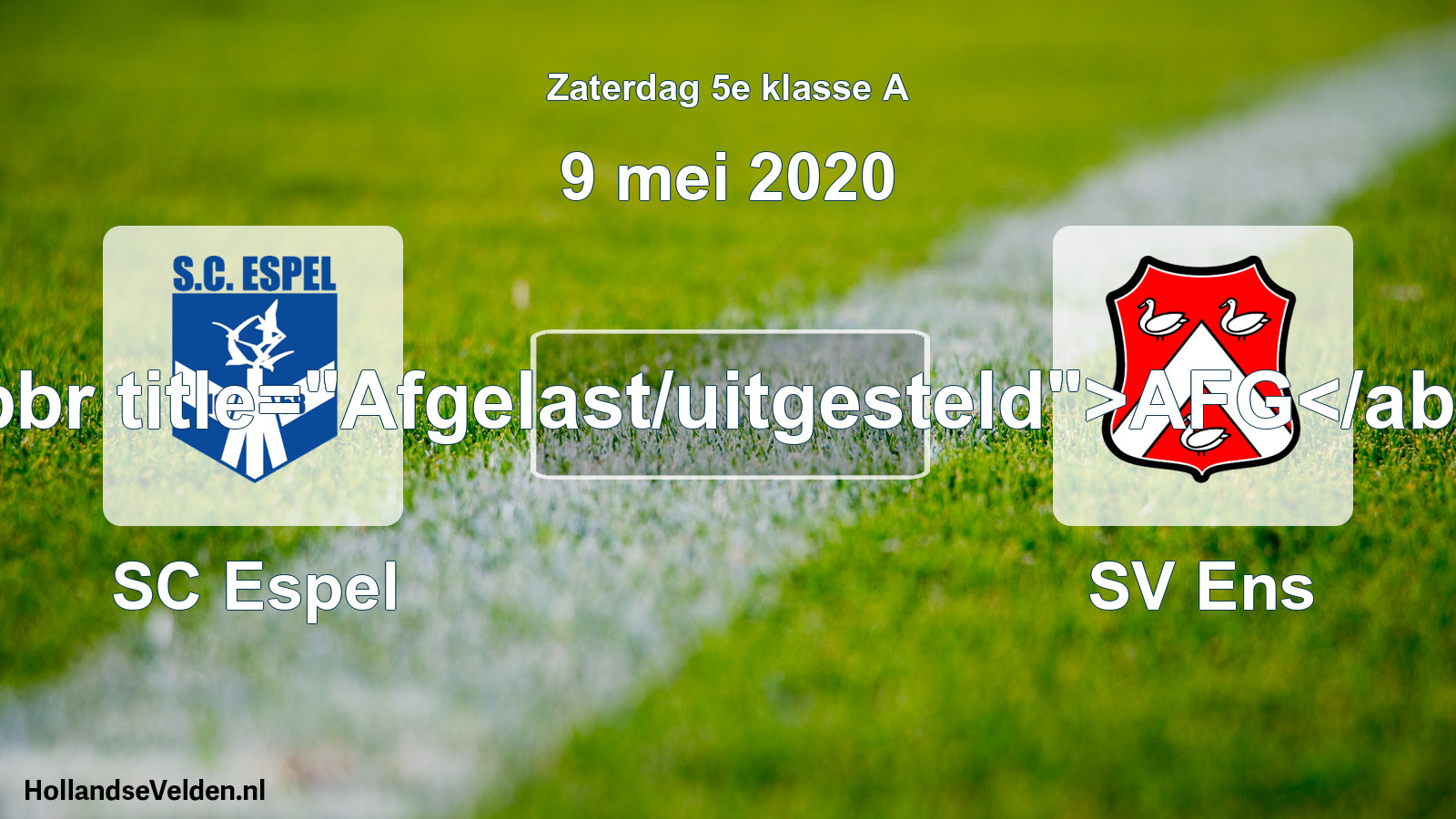 Scheduled Match: SC Espel - SV Ens (9 May 2020)