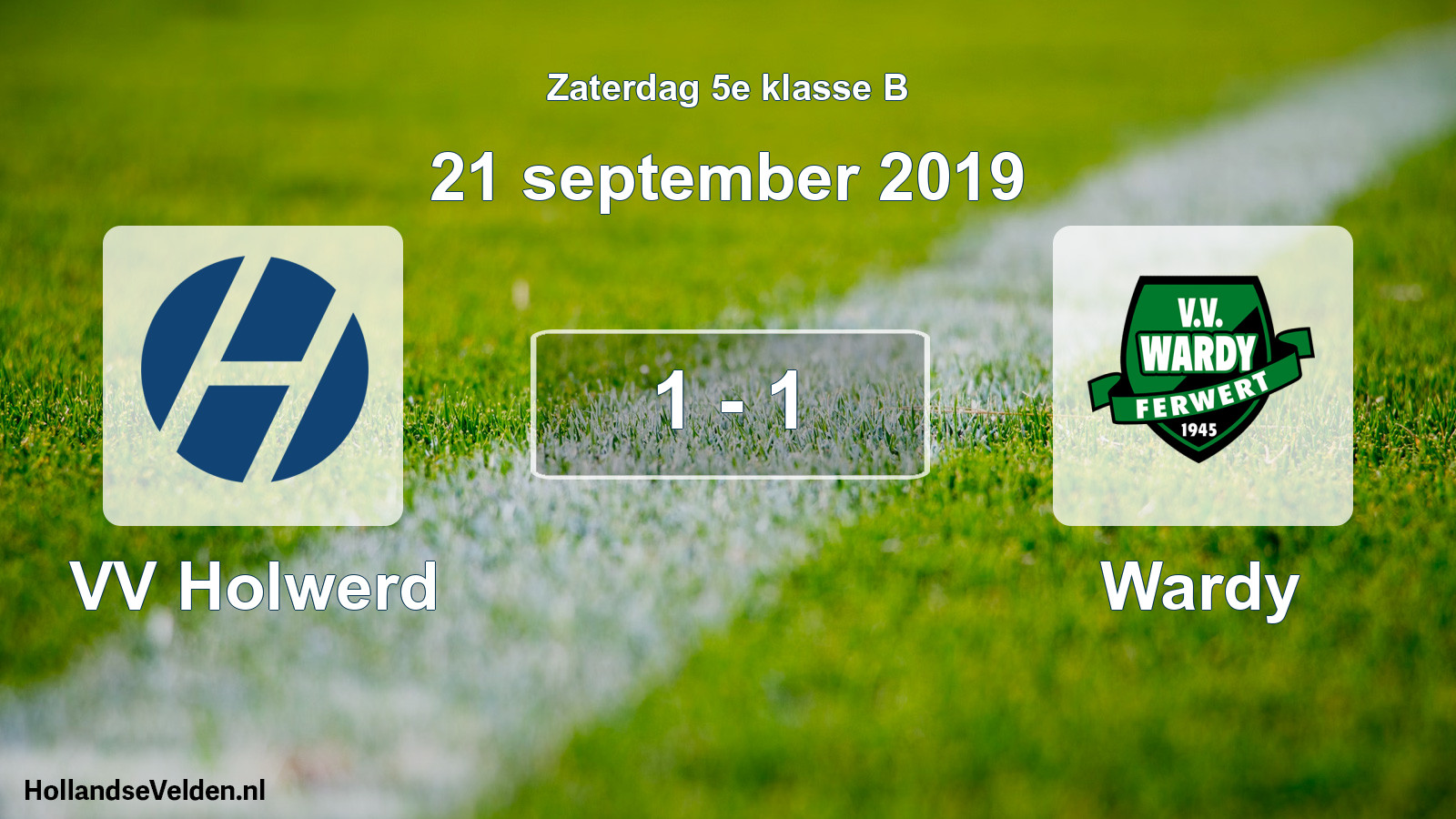Total number of matches played: VV Holwerd - Wardy 1 - 1 (21 September 2019)