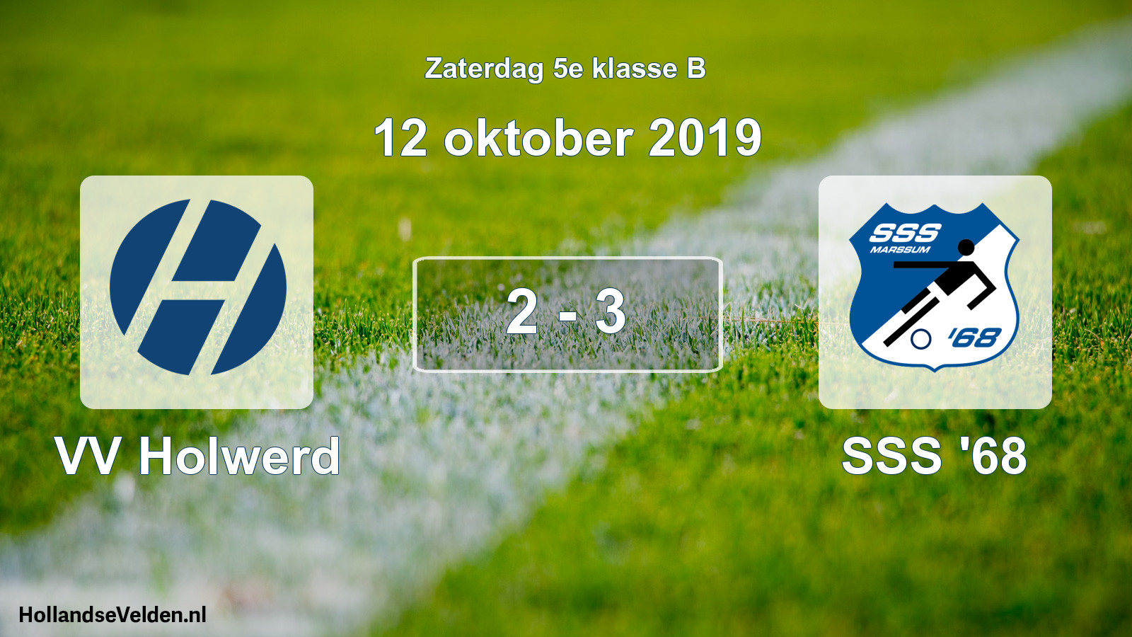Total number of matches played: VV Holwerd - SSS '68 2 - 3 (12 October 2019)