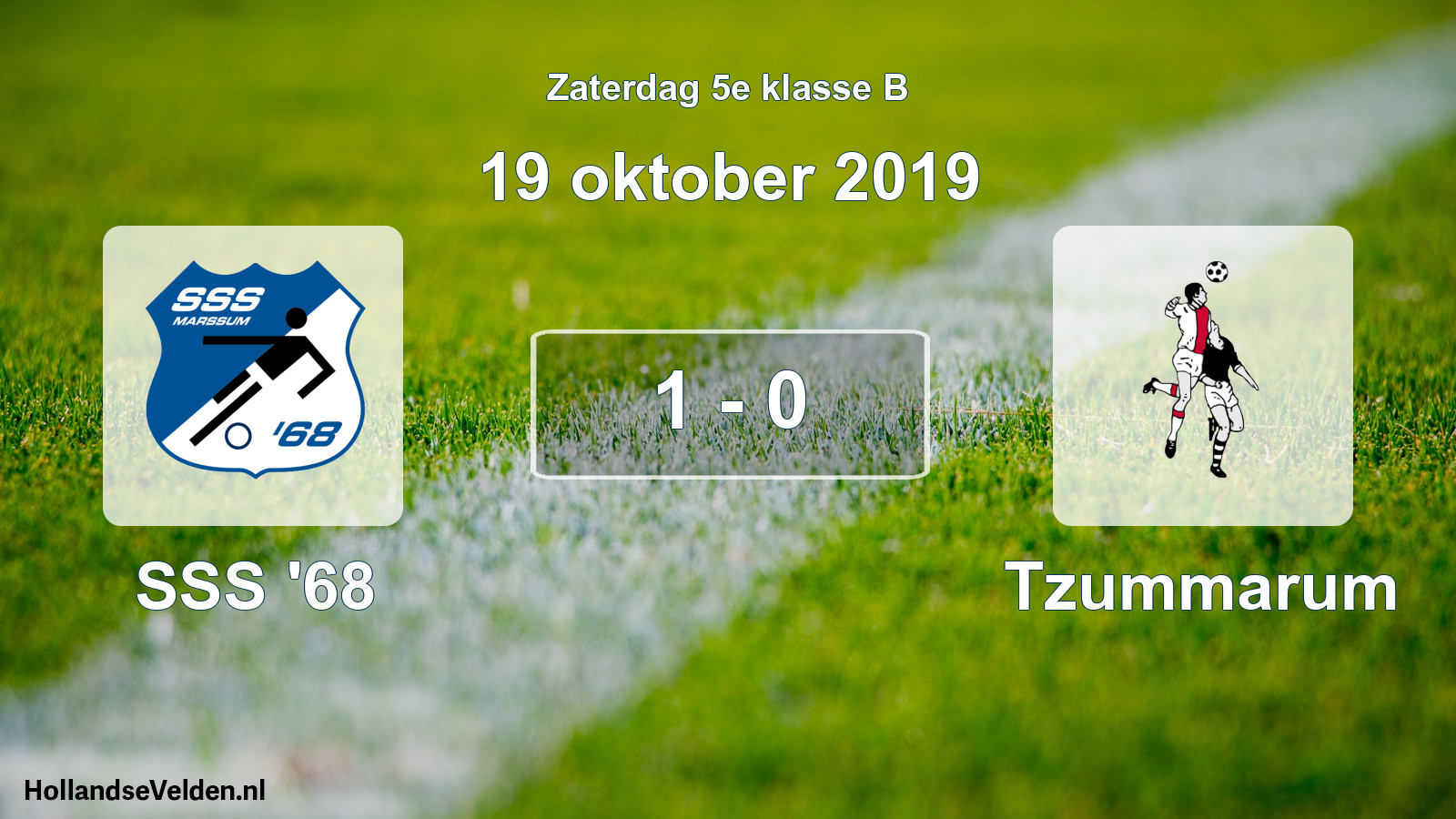 Total number of matches played: SSS '68 - Tzummarum 1 - 0 (19 October 2019)