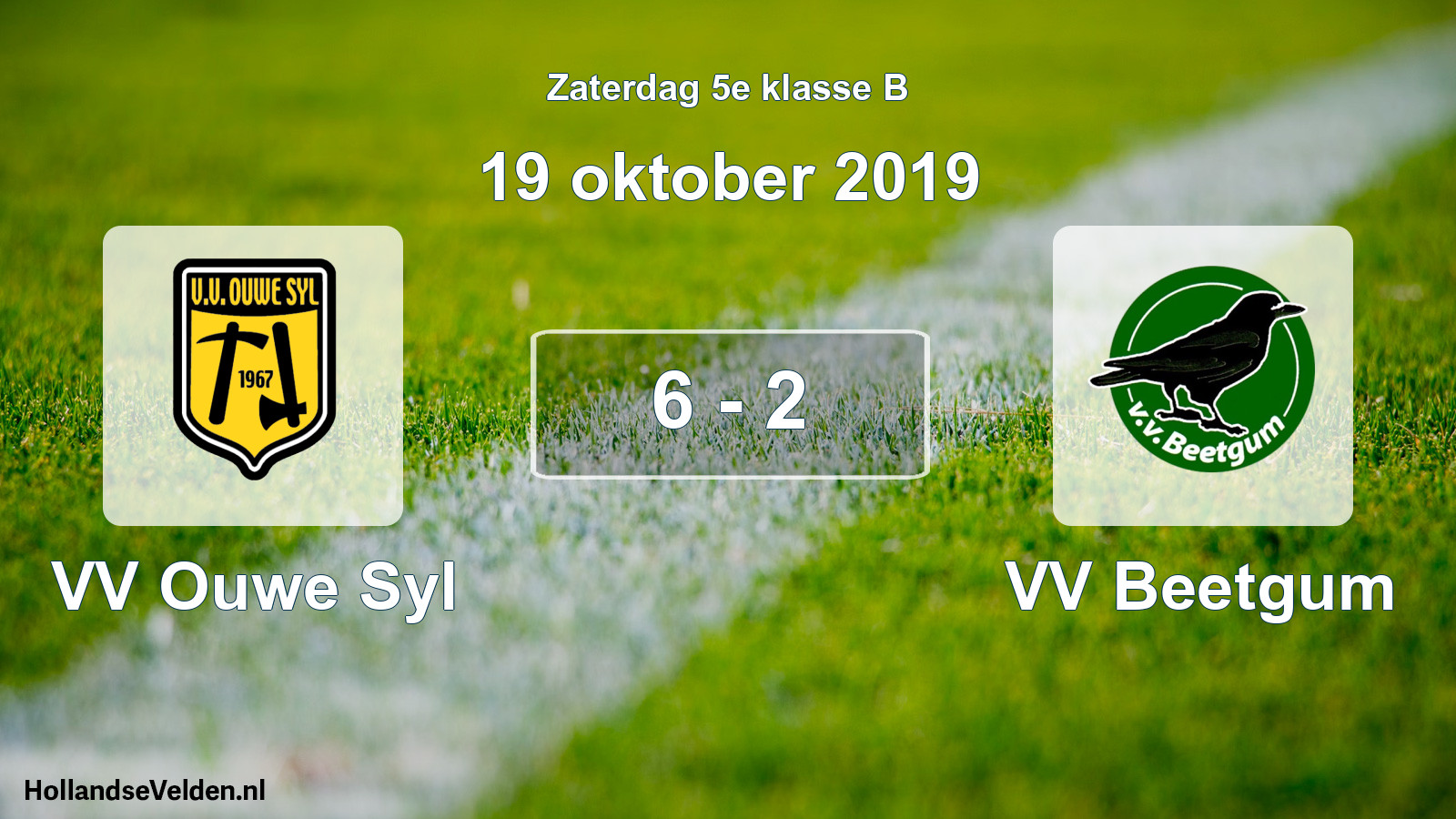 Total number of matches played: VV Ouwe Syl - VV Beetgum 6 - 2 (19 October 2019)