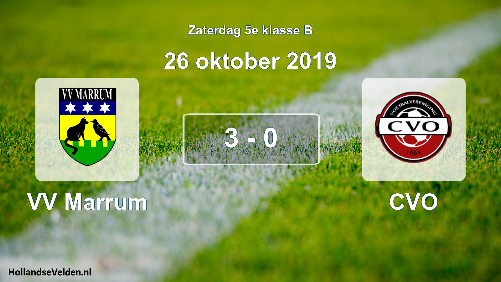 Total number of matches played: VV Marrum - CVO 3 - 0 (26 October 2019)
