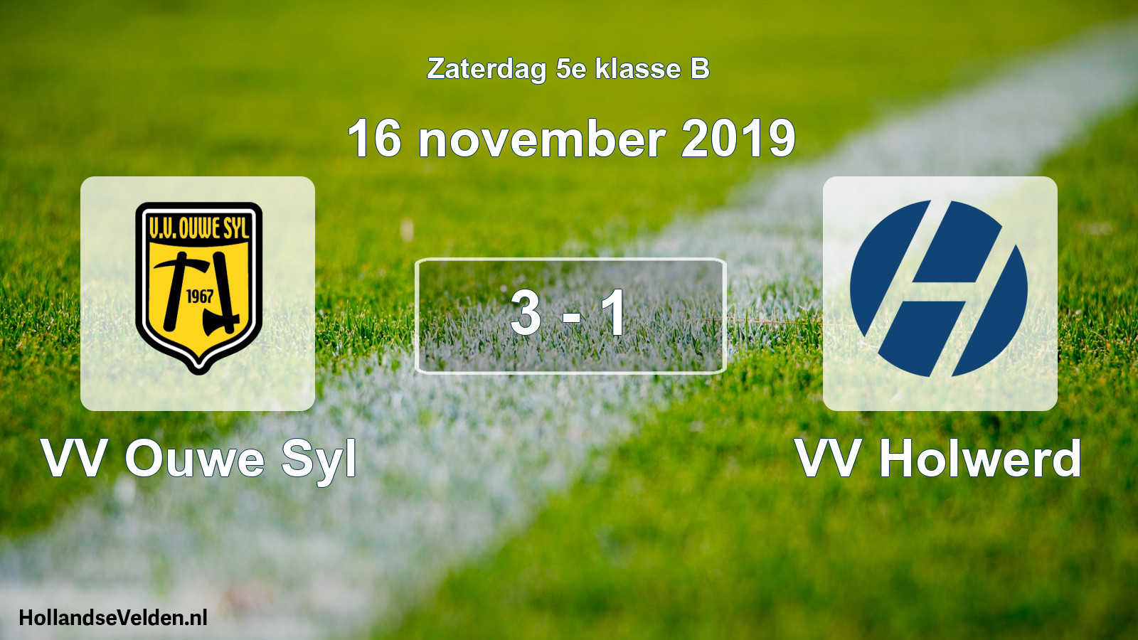 Total number of matches played: VV Ouwe Syl - VV Holwerd 3 - 1 (16 November 2019)
