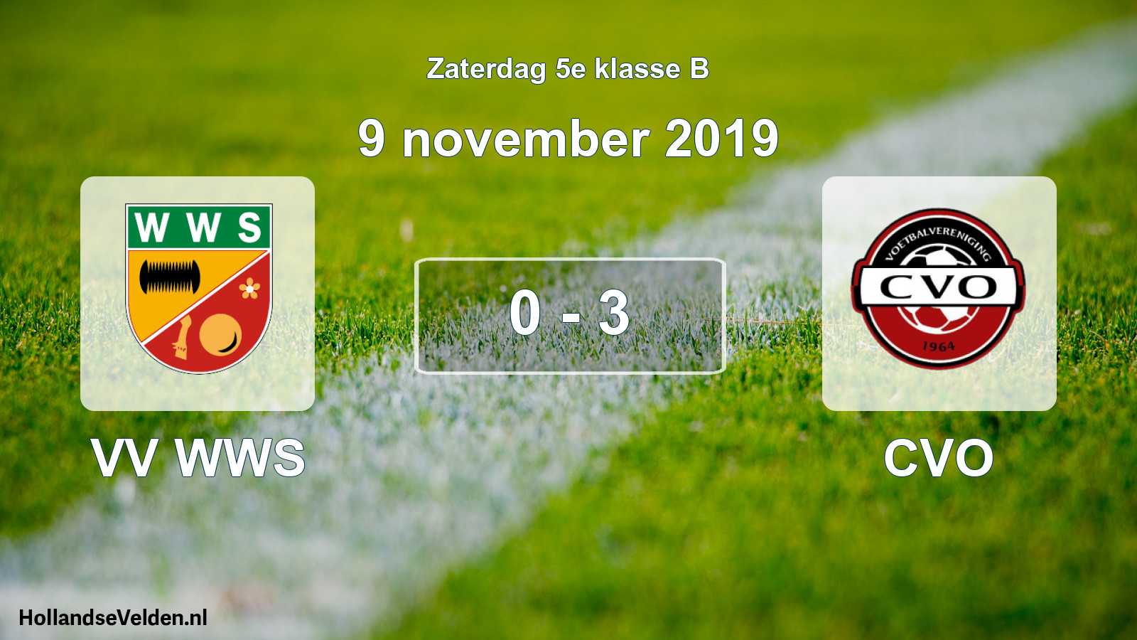 Total number of matches played: VV WWS - CVO 0 - 3 (9 November 2019)