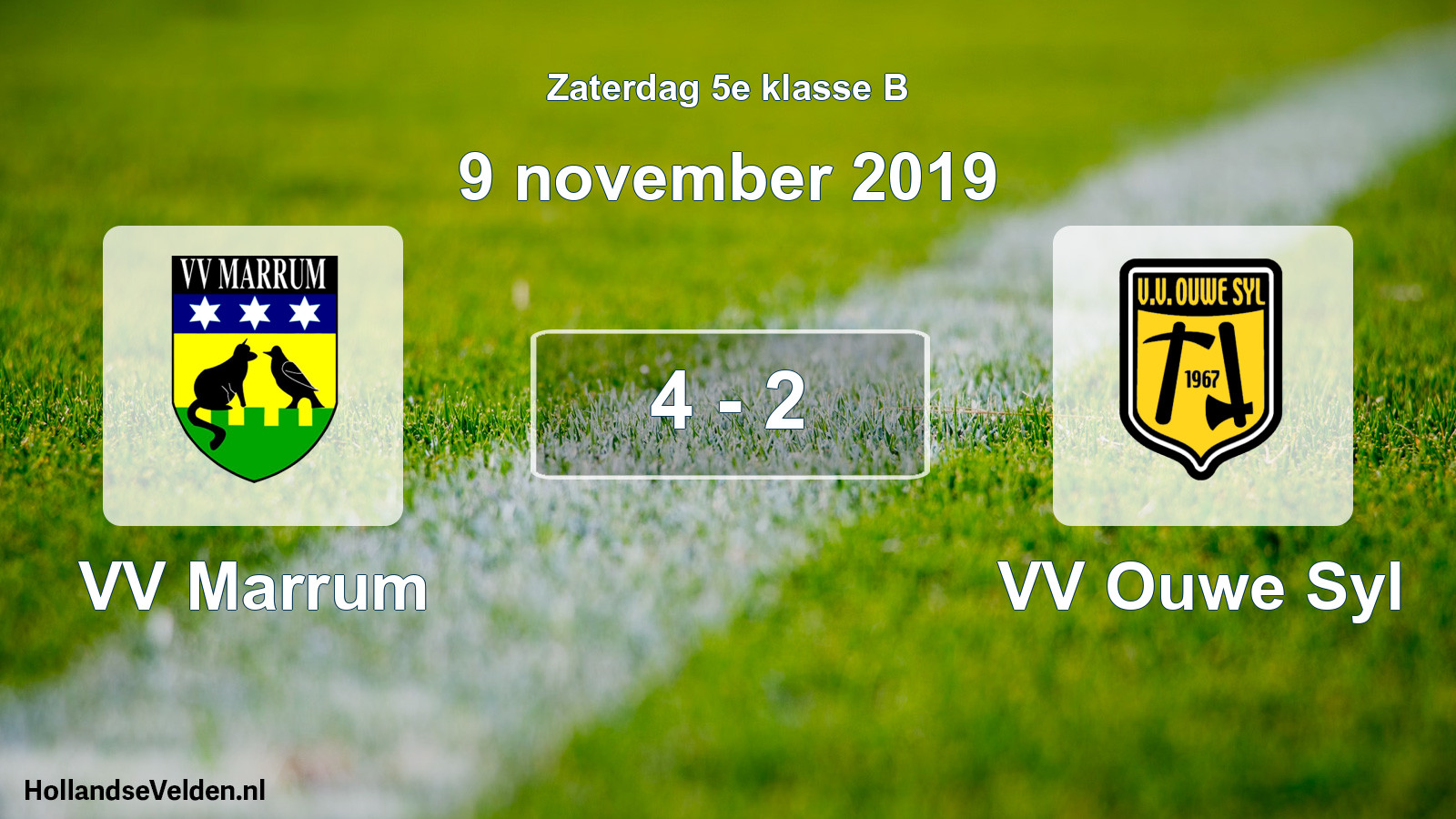 Total number of matches played: VV Marrum - VV Ouwe Syl 4 - 2 (9 November 2019)