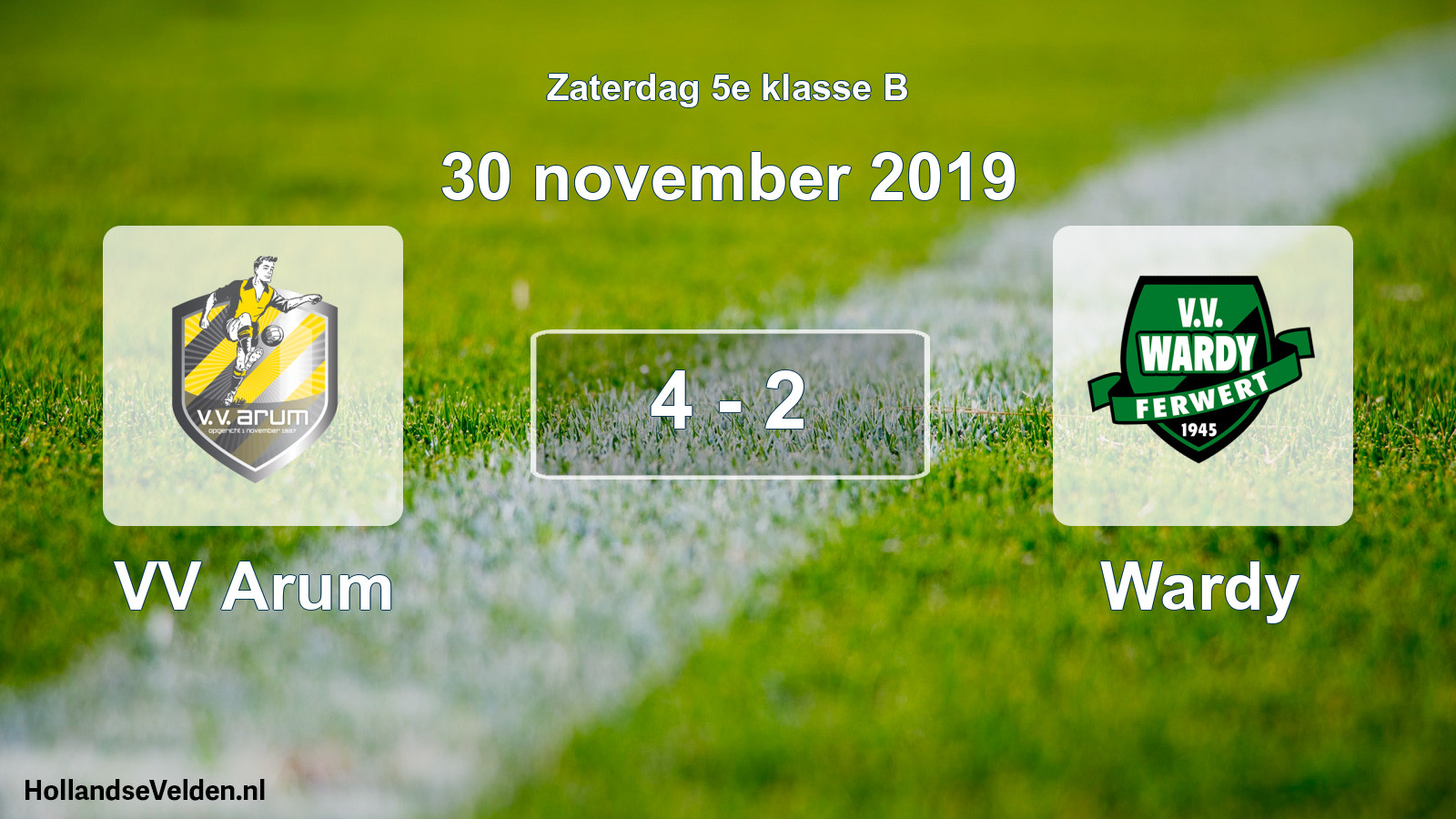 Total number of matches played: VV Arum - Wardy 4 - 2 (30 November 2019)