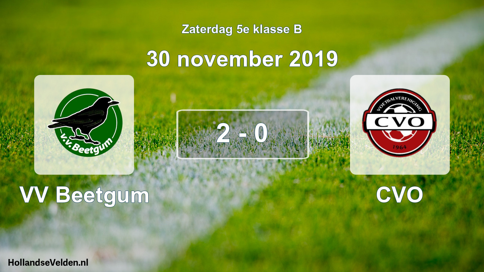Total number of matches played: VV Beetgum - CVO 2 - 0 (30 November 2019)