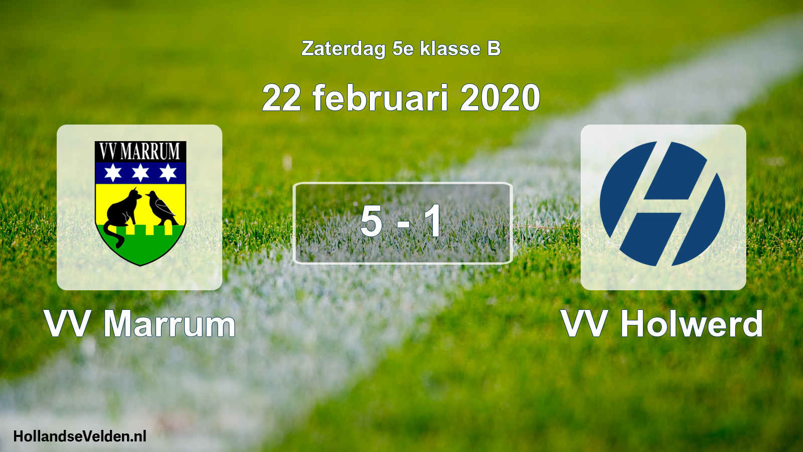 Total number of matches played: VV Marrum - VV Holwerd 5 - 1 (22 February 2020)