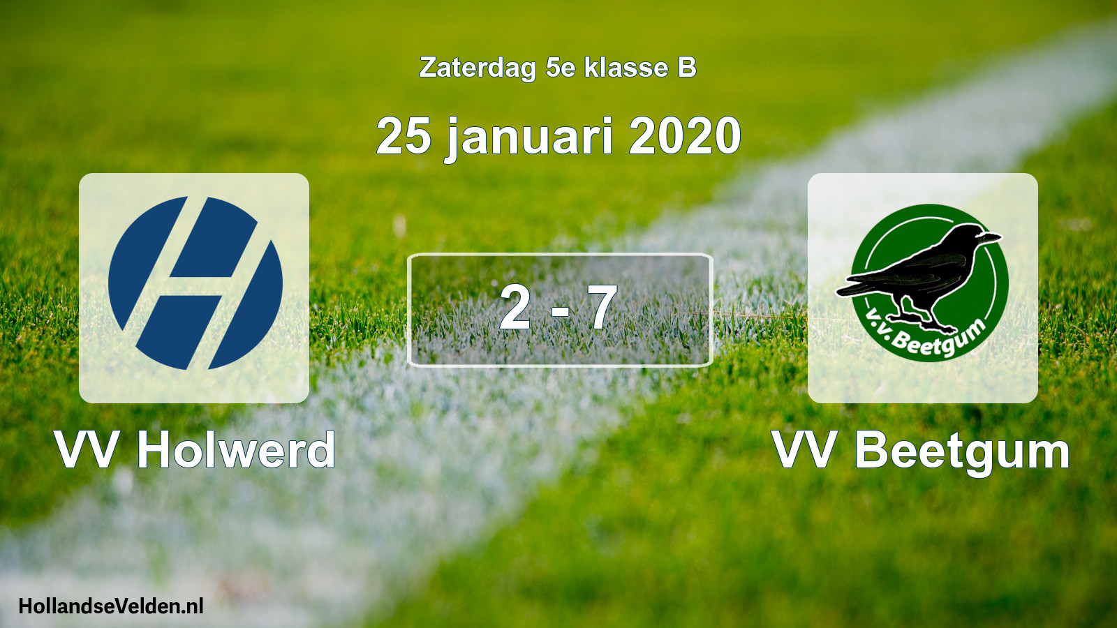Total number of matches played: VV Holwerd - VV Beetgum 2 - 7 (25 January 2020)