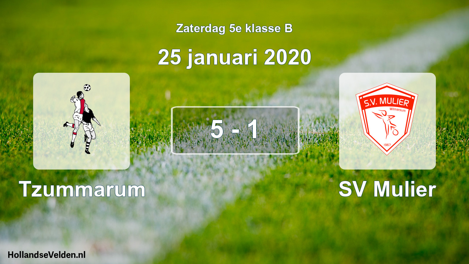 Total number of matches played: Tzummarum - SV Mulier 5 - 1 (25 January 2020)