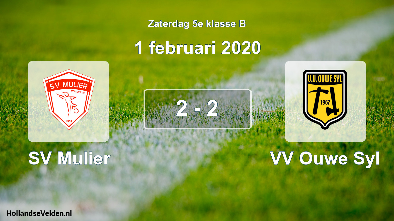 Total number of matches played: SV Mulier - VV Ouwe Syl 2 - 2 (1 February 2020)