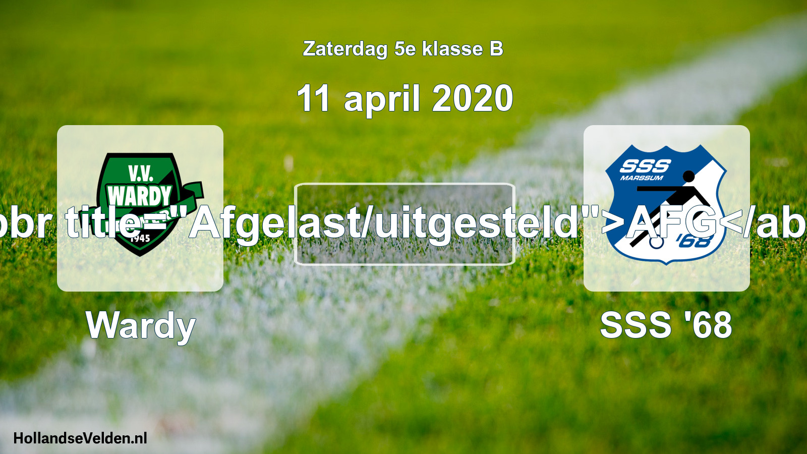 Scheduled Match: Wardy - SSS '68 (11 April 2020)