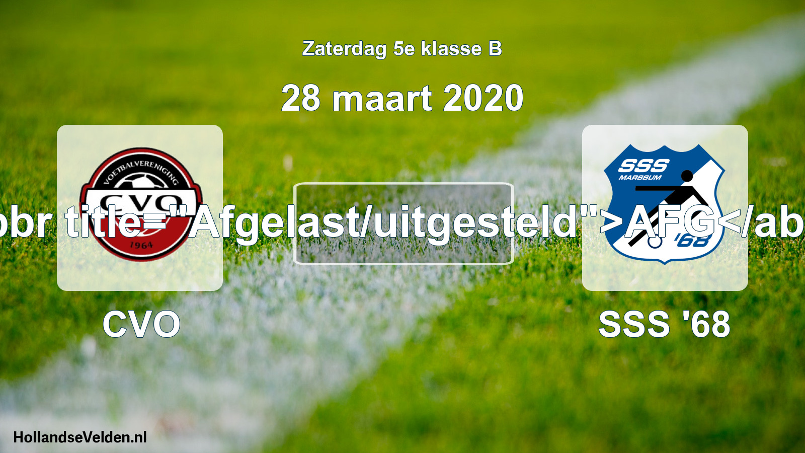 Scheduled Match: CVO - SSS '68 (28 March 2020)