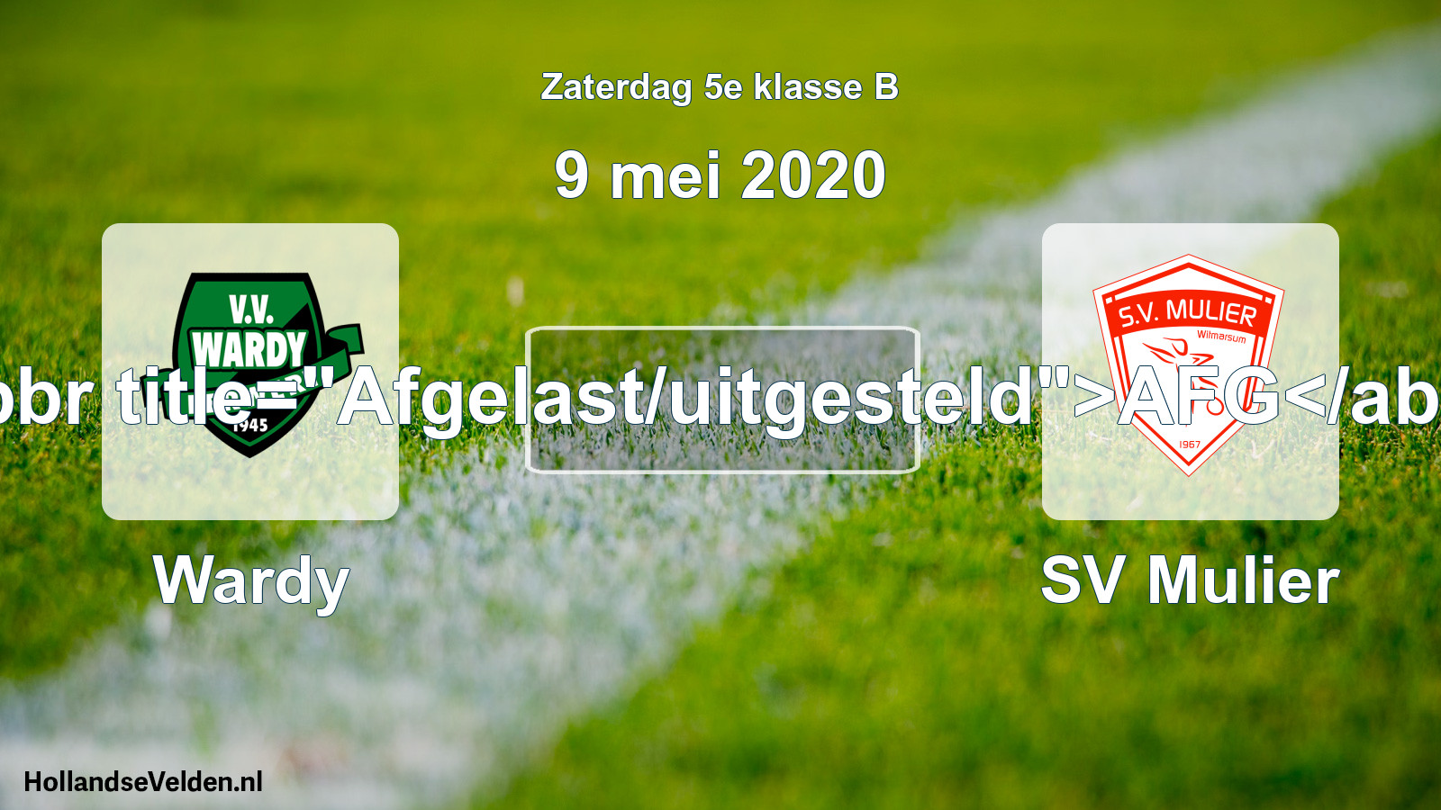 Scheduled Match: Wardy - SV Mulier (9 May 2020)