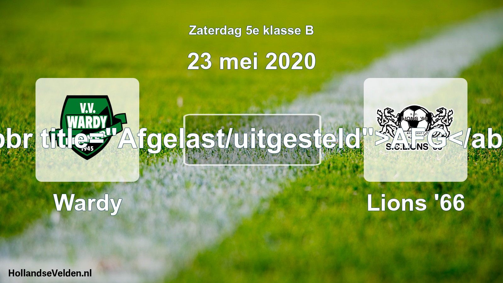 Scheduled Match: Wardy - Lions '66 (23 May 2020)
