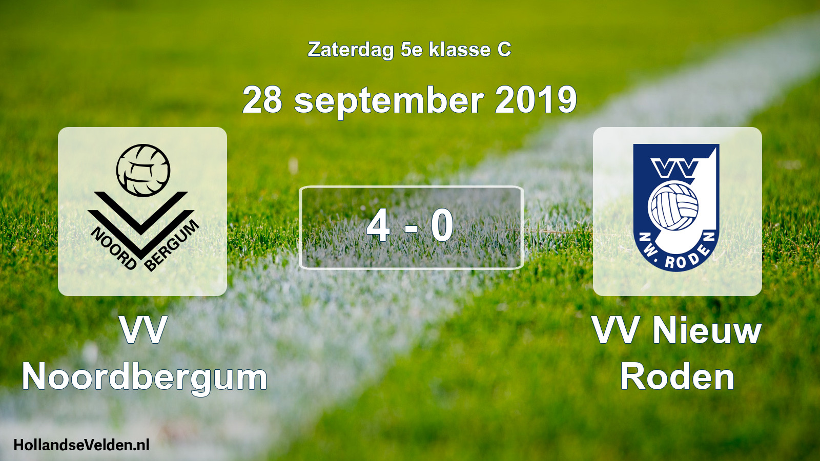 Total number of matches played: VV Noordbergum - VV Nieuw Roden 4 - 0 (28 September 2019)