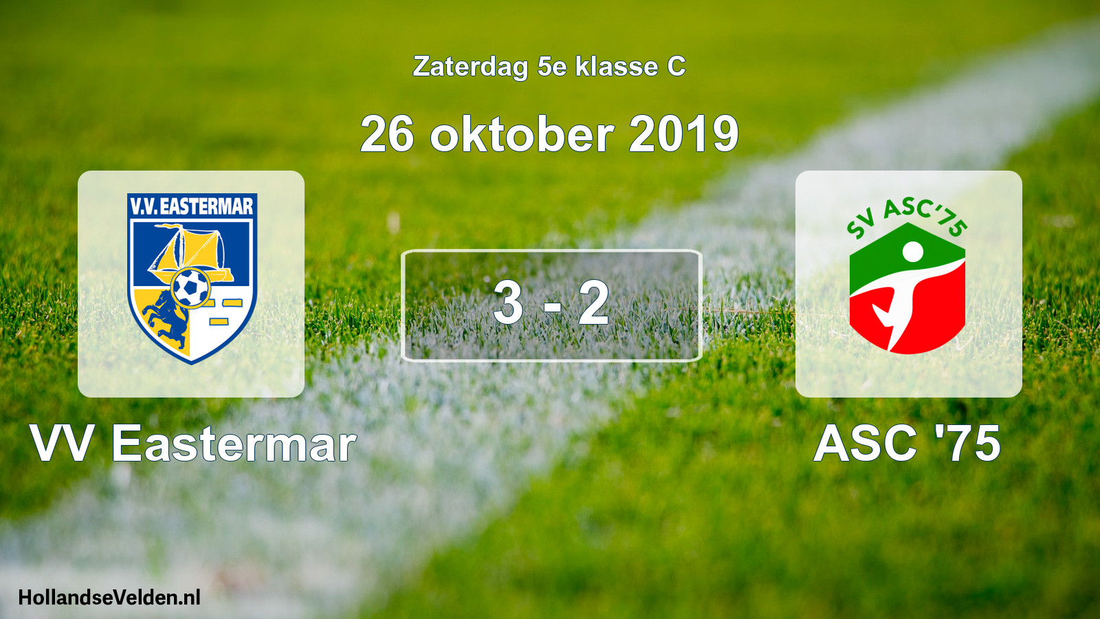 Total number of matches played: VV Eastermar - ASC '75 3 - 2 (26 October 2019)