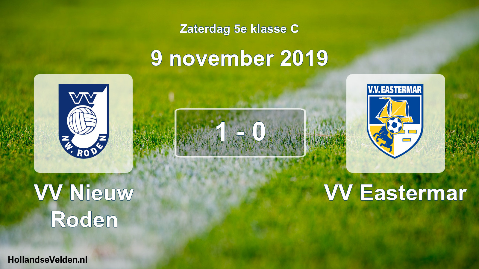 Total number of matches played: VV Nieuw Roden - VV Eastermar 1 - 0 (9 November 2019)